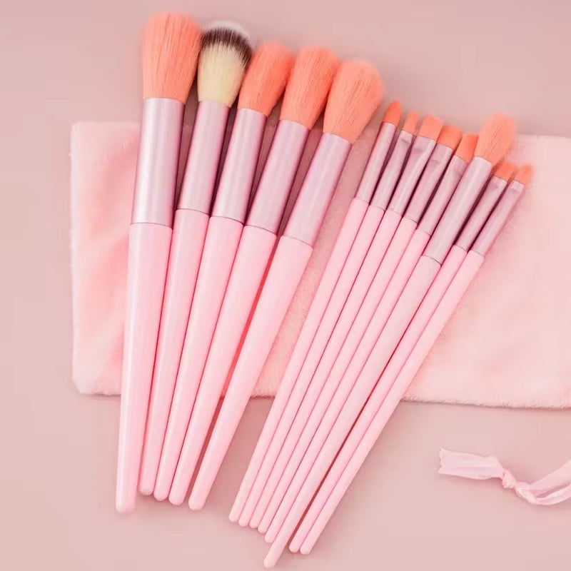 13 PCS Makeup Brushes Set Eye Shadow Foundation Women Cosmetic Brush Eyeshadow Blush Beauty Soft Make up Tools Bag