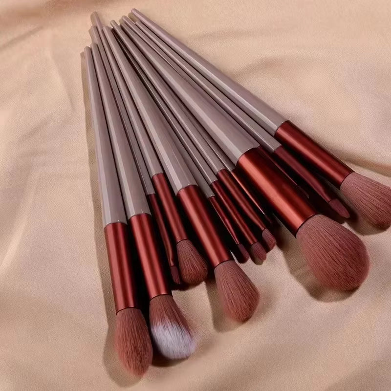 13 PCS Makeup Brushes Set Eye Shadow Foundation Women Cosmetic Brush Eyeshadow Blush Beauty Soft Make up Tools Bag