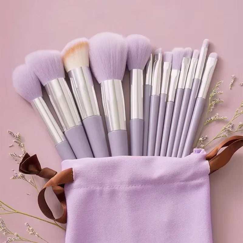 13 PCS Makeup Brushes Set Eye Shadow Foundation Women Cosmetic Brush Eyeshadow Blush Beauty Soft Make up Tools Bag