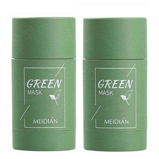 2 Pcs Green Tea Mask Stick for Face, Blackhead Remover with Green Tea Extract, Green Mask Stick for Face Moisturizing, Deep Pore Cleansing for All Skin Types (Green Tea Mask)